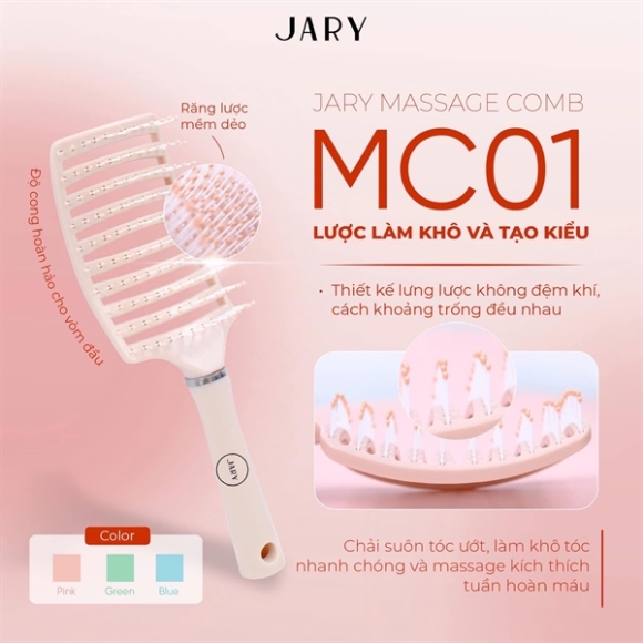 LƯỢC CHẢI ĐẦU JARY MC01 - HÌNH CHỮ NHẬT