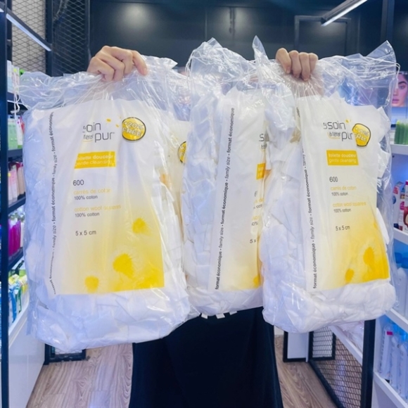 BÔNG TẨY TRANG PHÁP 600 MIẾNG