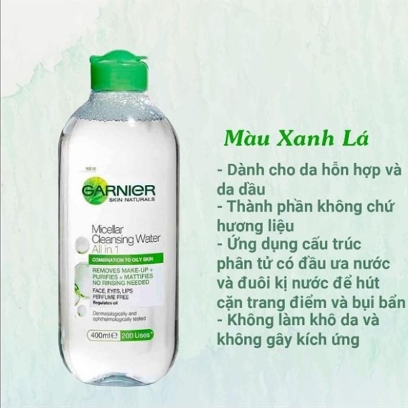 Tẩy Trang Garnier xanh lá