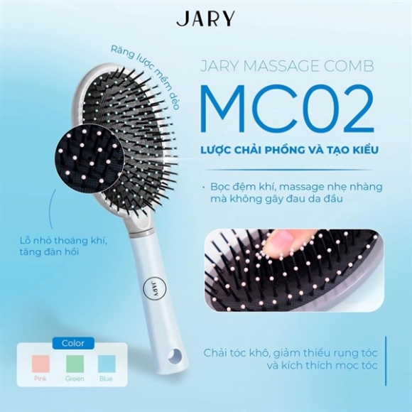 LƯỢC CHẢI ĐẦU JARY MC02 - HÌNH OVAL