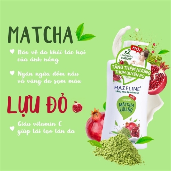 SỮA TẮM HAZALINE MAT CHA LỰU ĐỎ