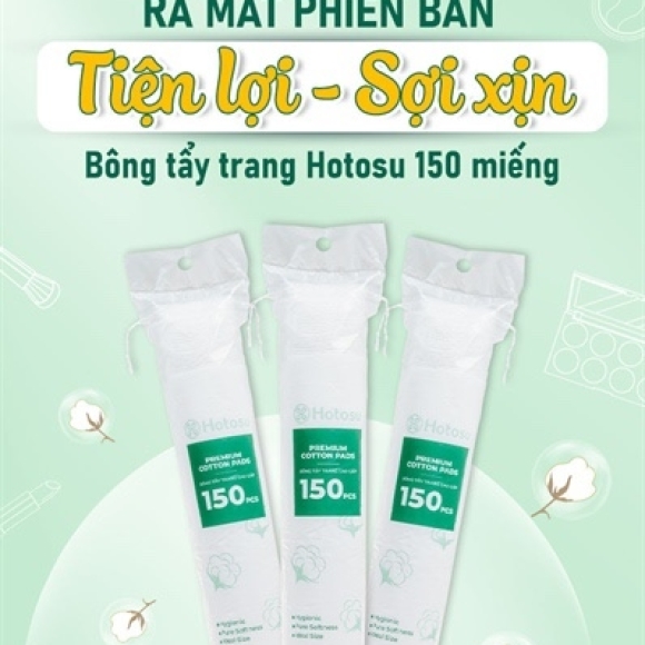 BÔNG TẨY TRANG HOTOSU CAO CẤP 150 MIẾNG