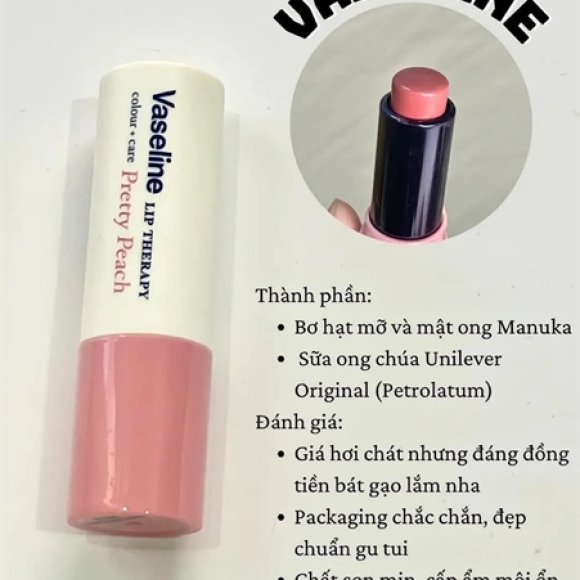 SON DƯỠNG MÔI VASELINE HỒNG ĐÀO