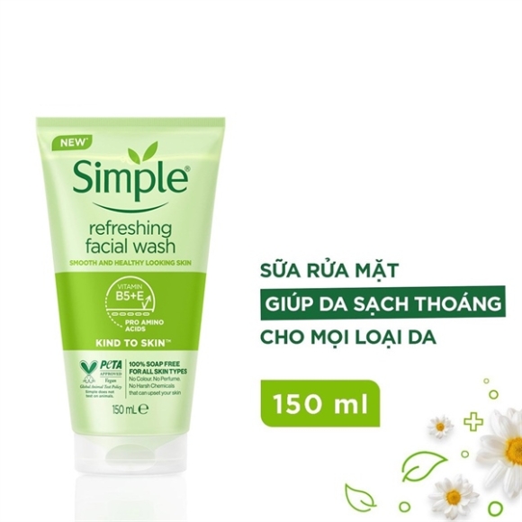 SỮA RỬA MẶT SIMPLE DA NHẠY CẢM 150ML