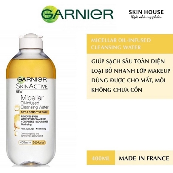 TẨY TRANG GARNIER VÀNG DẦU 400ML