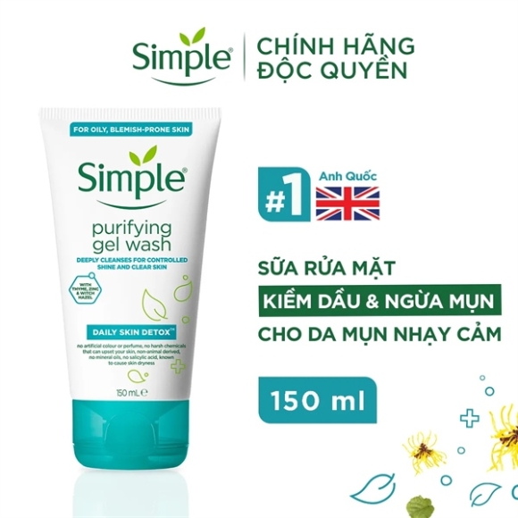 SỮA RỬA MẶT SIMPLE DA DẦU MỤN 150ML