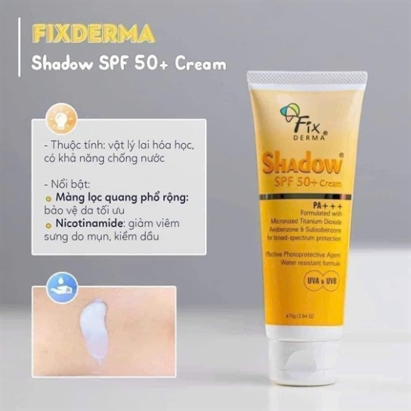 KEM CHỐNG NẮNG FIXDERMA SHADOW SPF 50 CREAM 75G