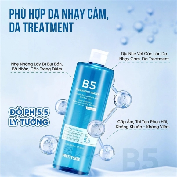 NƯỚC TẨY TRANG B5 PRETTYSKIN 500ML