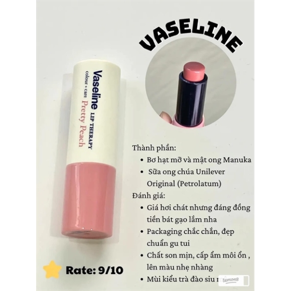 SON DƯỠNG MÔI VASELINE HỒNG ĐÀO